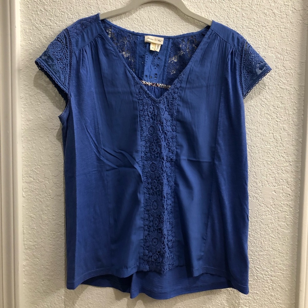Anthropologie Meadow Rue Cornflower Blue Blouse